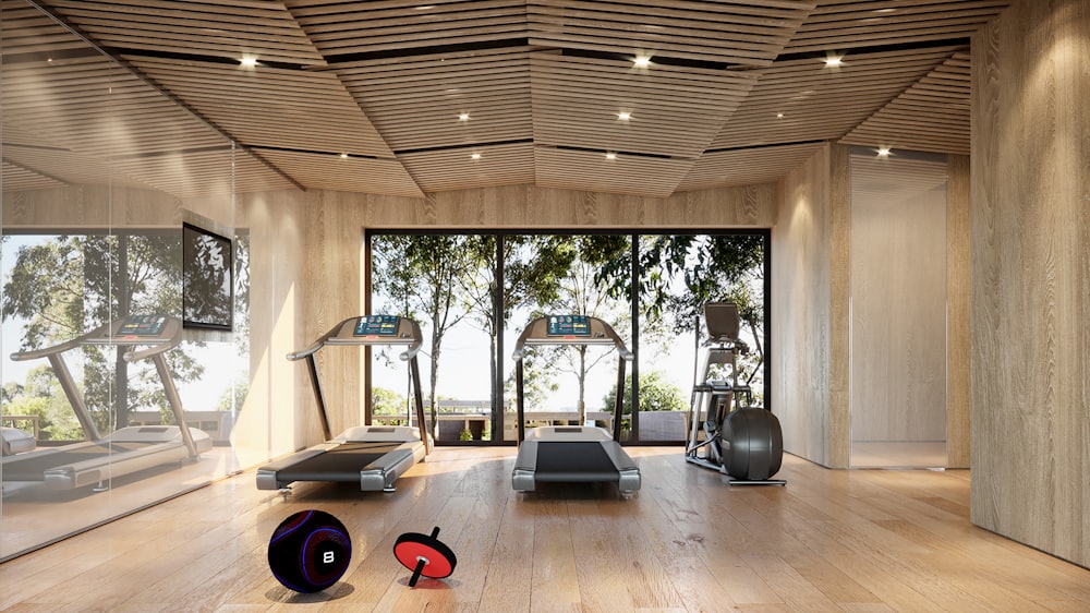 The floor of a gym or fitness studio